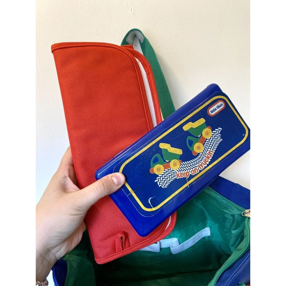 RARE Vintage 90s Little Tikes Diaper Bag Bottle Holder Color Block Bottle Holder